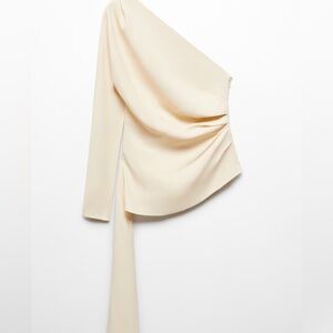 Mango Cream One-Shoulder Top